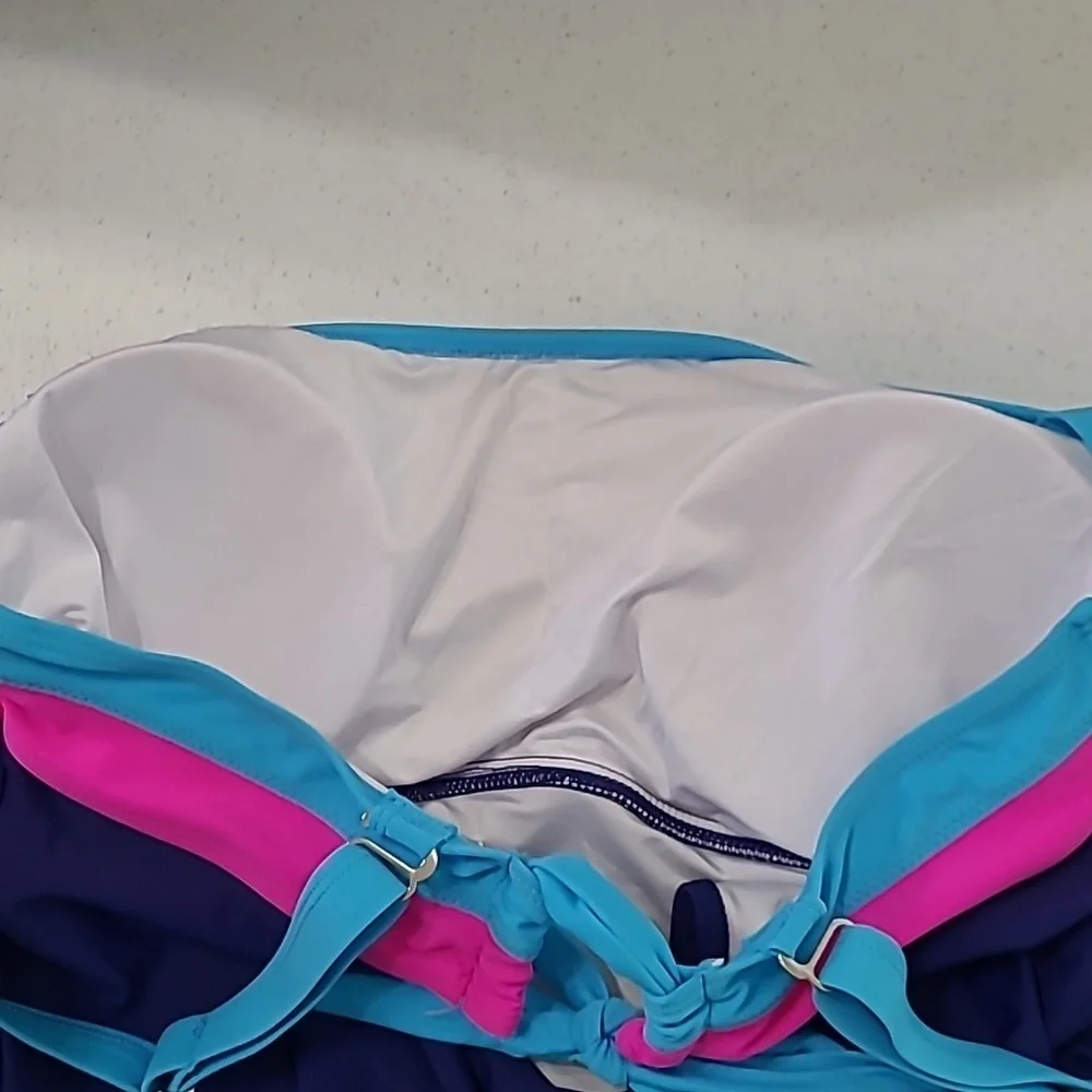 EoMenie Navy Blue with Pink & Teal Swimsuit size XL